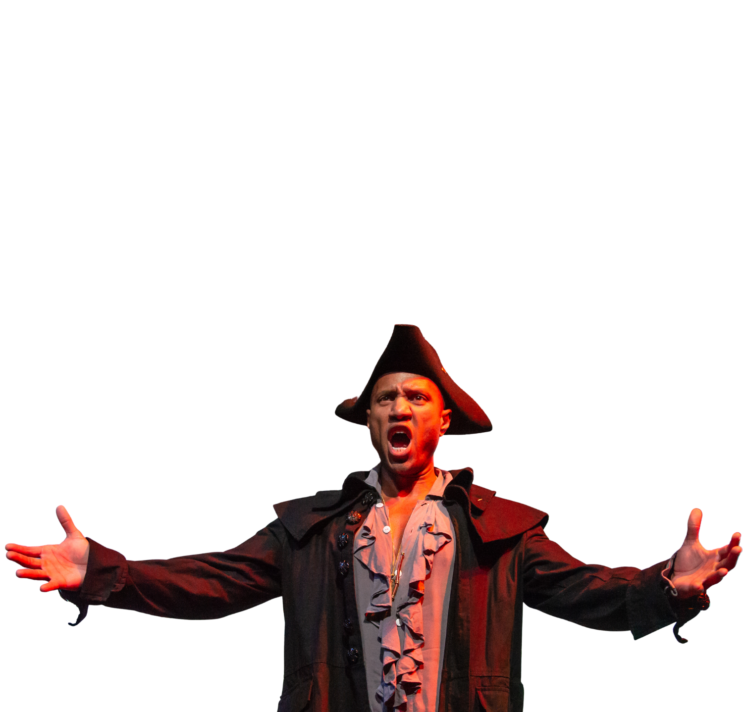 Actor performing in period costume